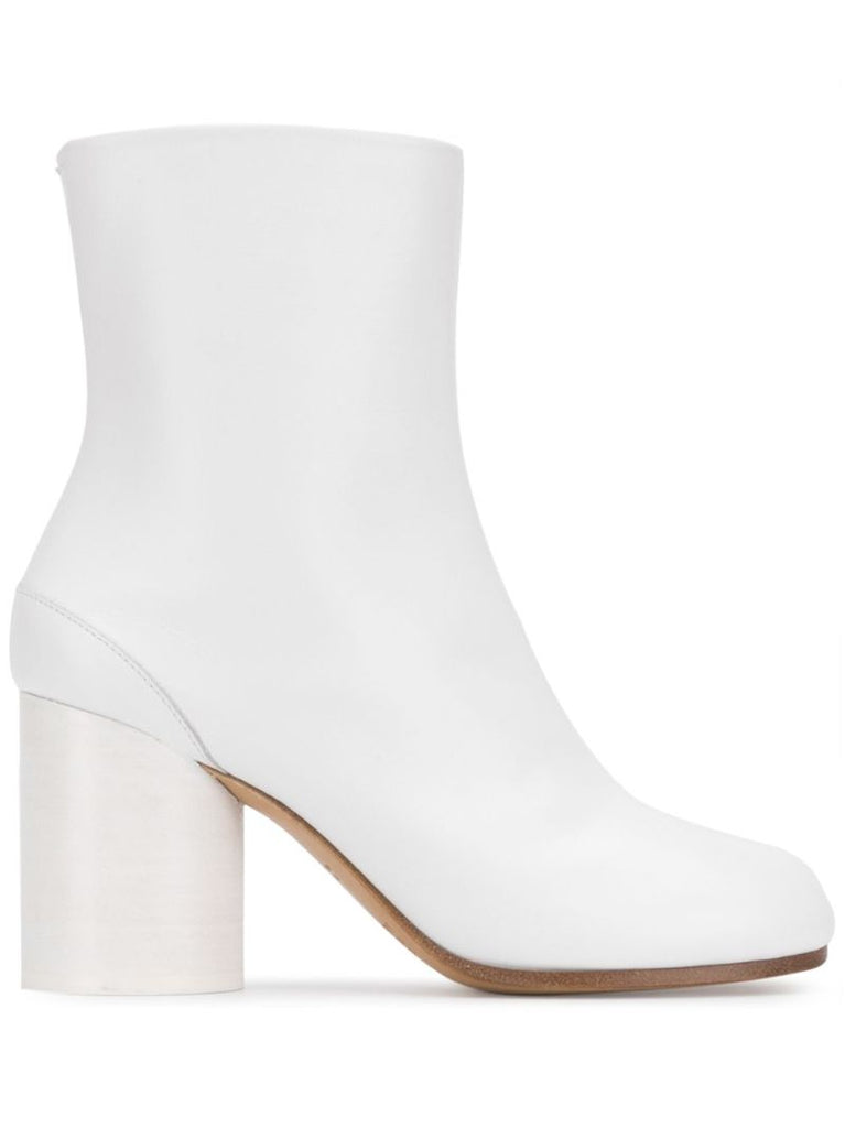 White Tabi 80 Leather Ankle Boots