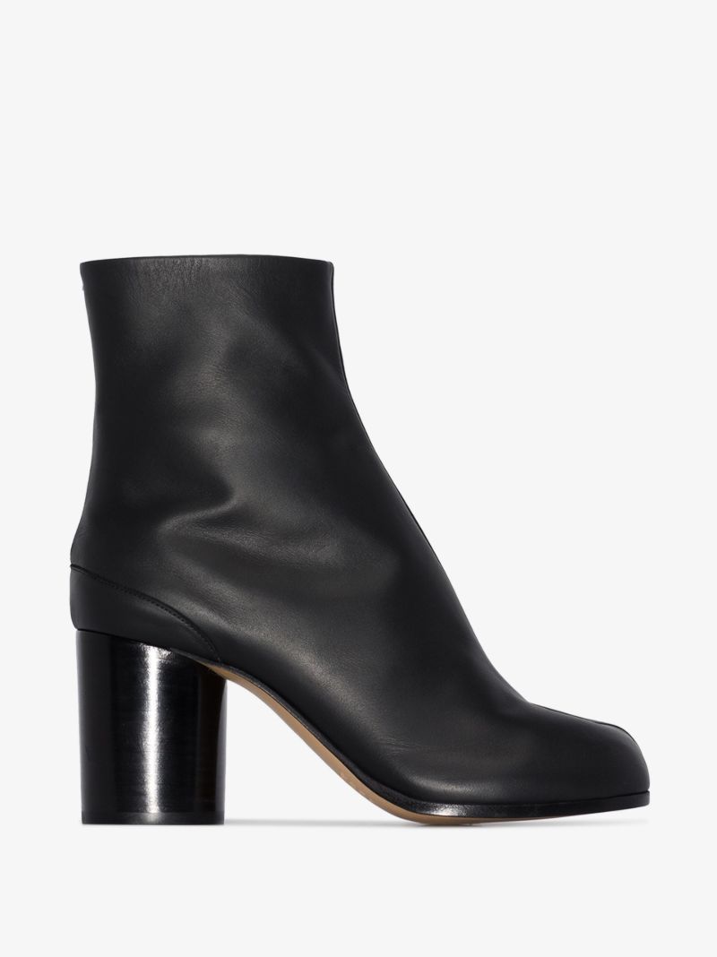Black Tabi 75 Leather Ankle Boots