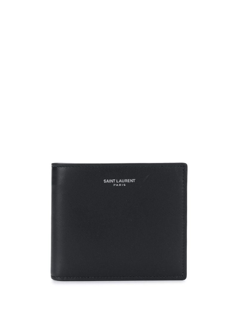 Black Logo Bifold Leather Wallet