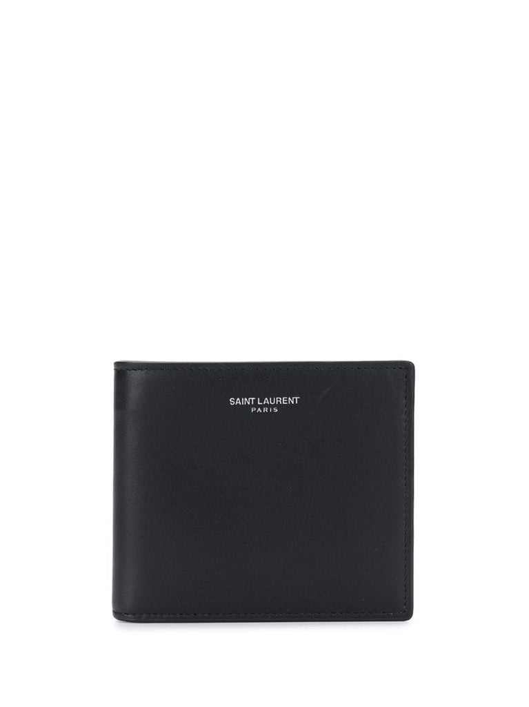 Black Logo Bifold Leather Wallet