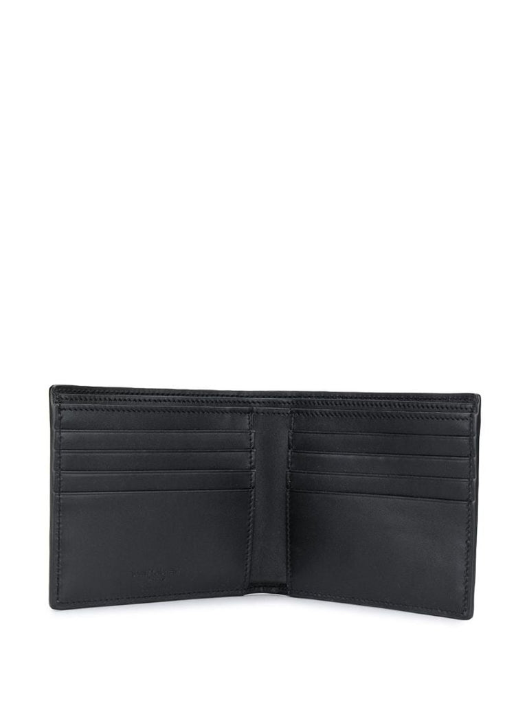 Black Logo Bifold Leather Wallet
