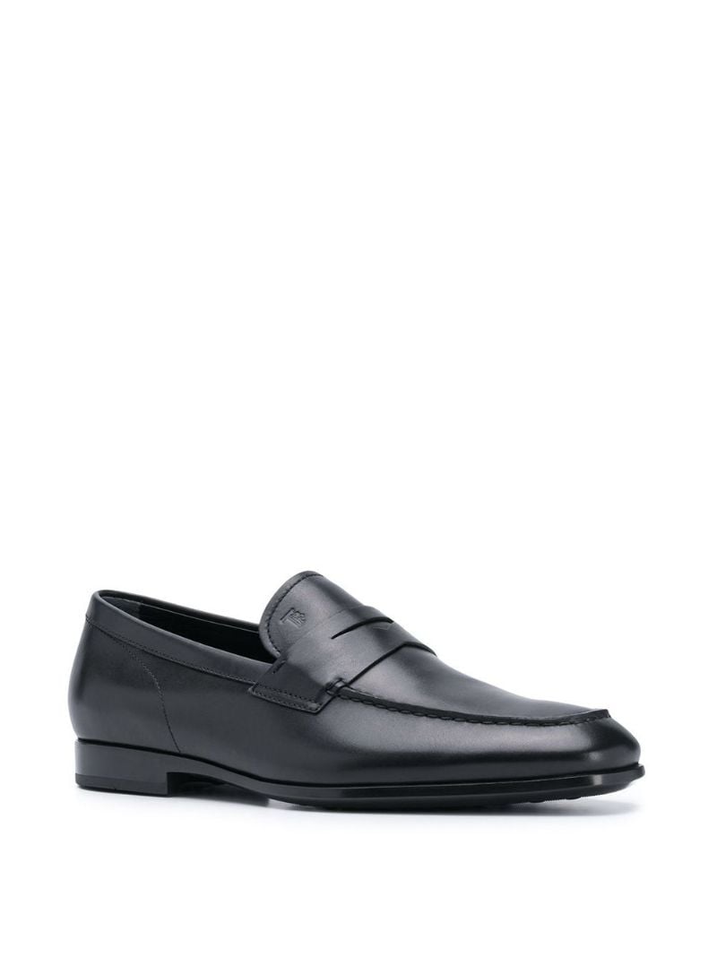 Black Leather Penny Loafers