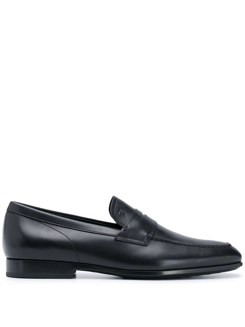 Black Leather Penny Loafers
