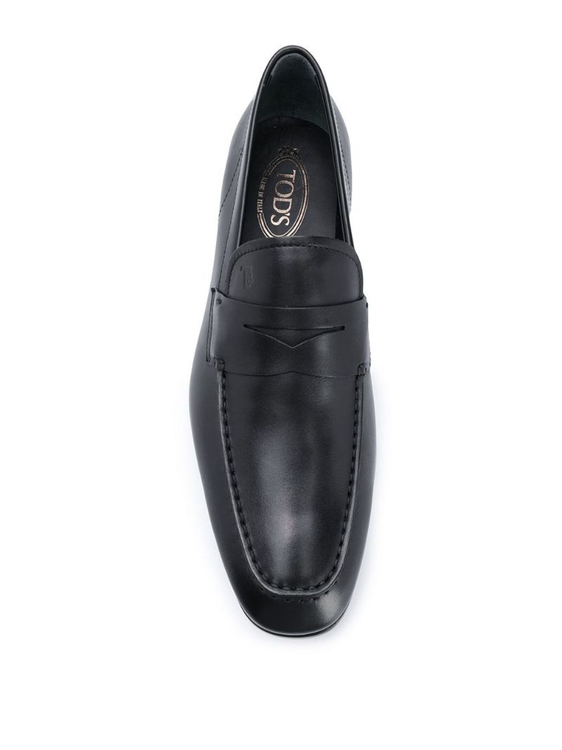 Black Leather Penny Loafers