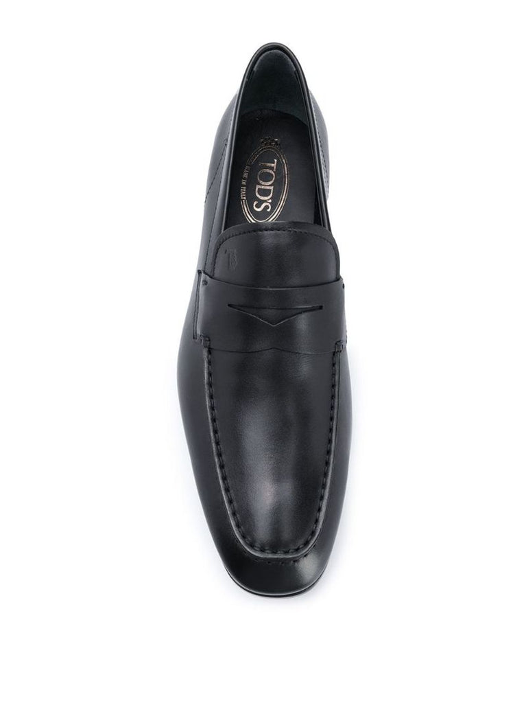 Black Leather Penny Loafers