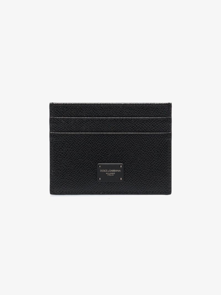Black Dauphine Leather Card Holder