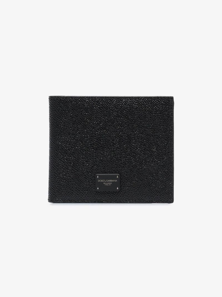 Black Dauphine Leather Bifold Wallet