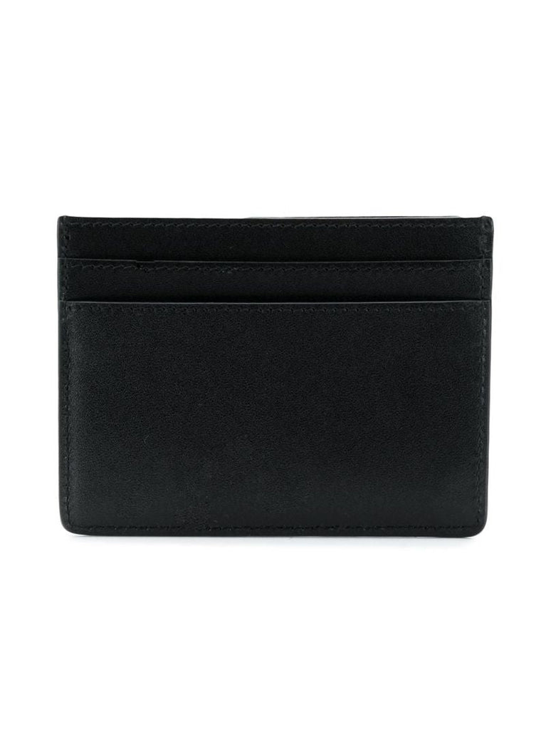 Black Logo Print Leather Card Holder