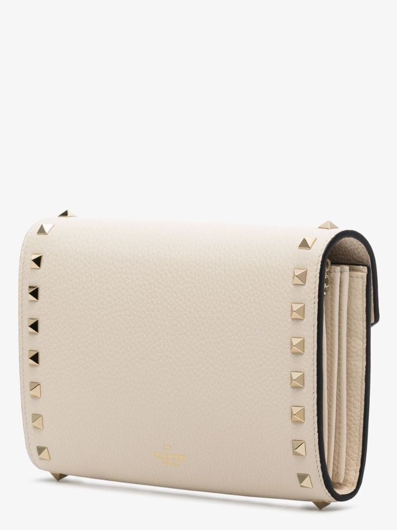 Neutral Rockstud Leather Cross Body Bag