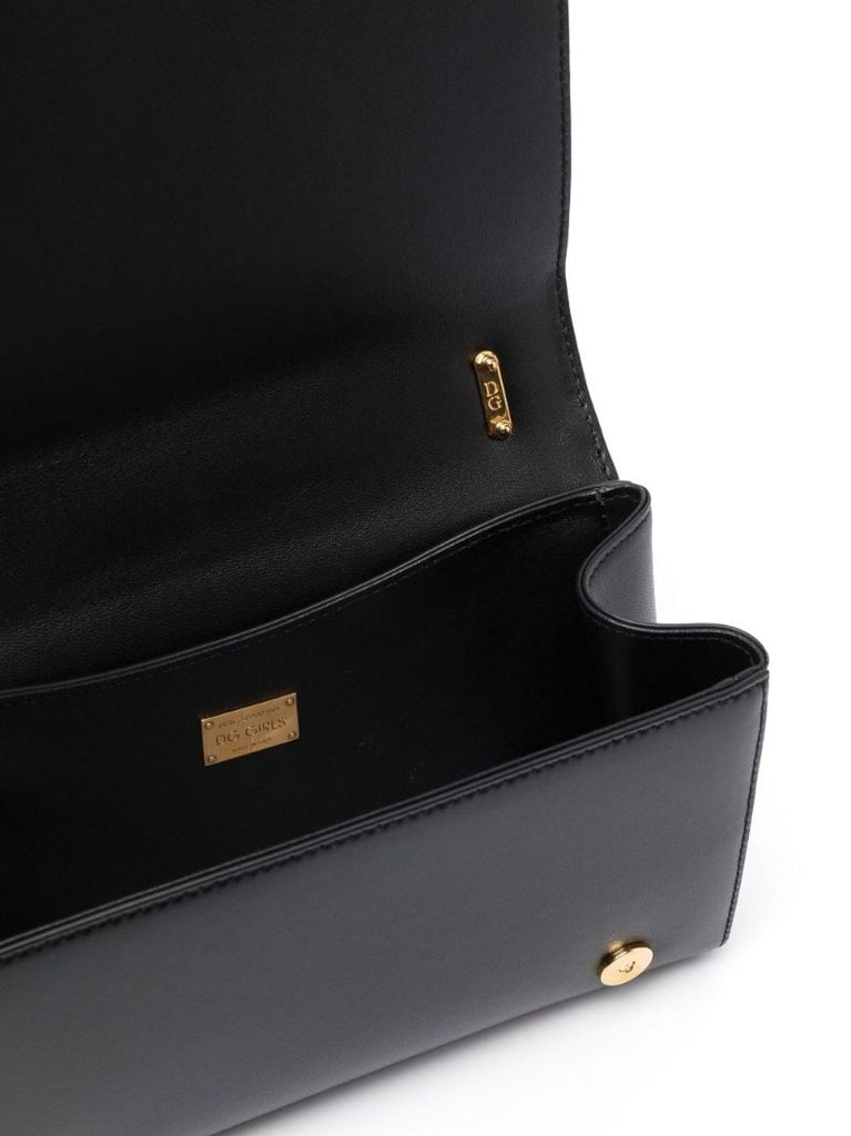 Black Baroque Dg Logo Leather Cross Body Bag