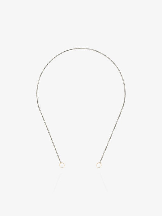 Sterling Silver and 14k Yellow Gold Medium Curb Chain 14.5 Inch Necklace