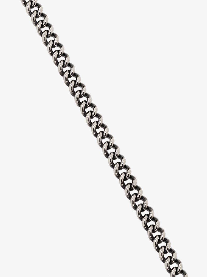 Sterling Silver and 14k Yellow Gold Medium Curb Chain 14.5 Inch Necklace