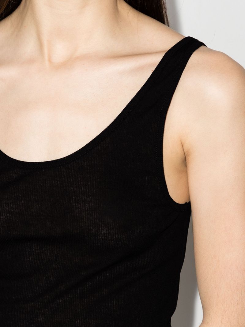 Black Fine Ribbed Tank Top
