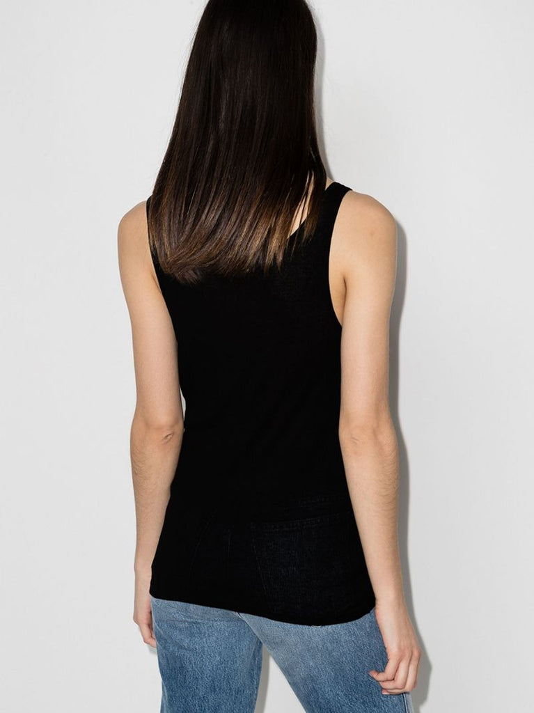 Black Fine Ribbed Tank Top