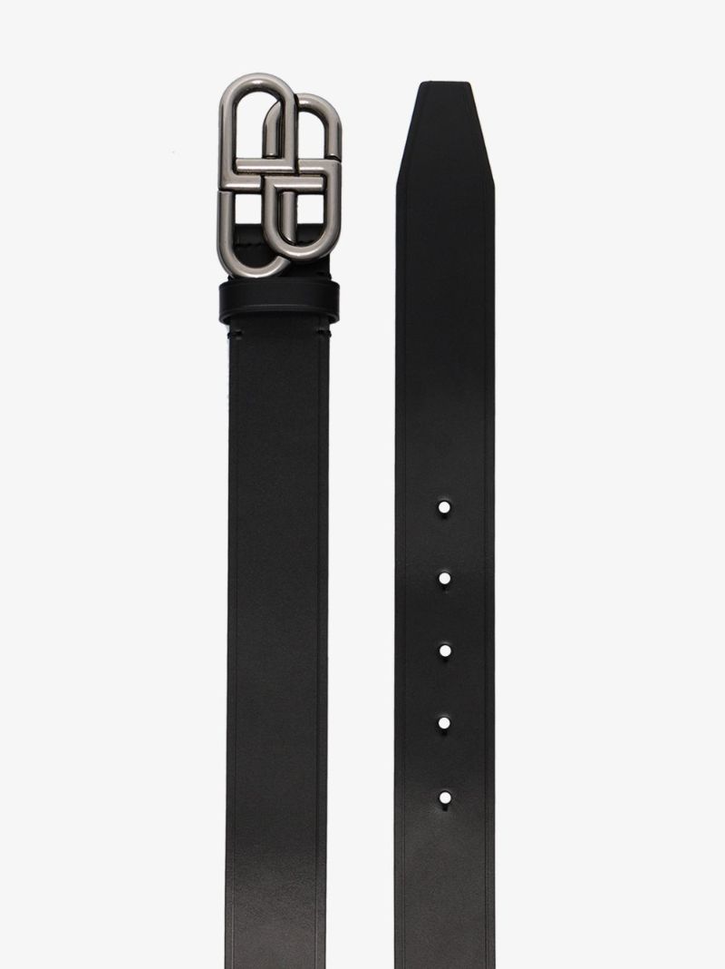 Black Bb Large Leather Belt