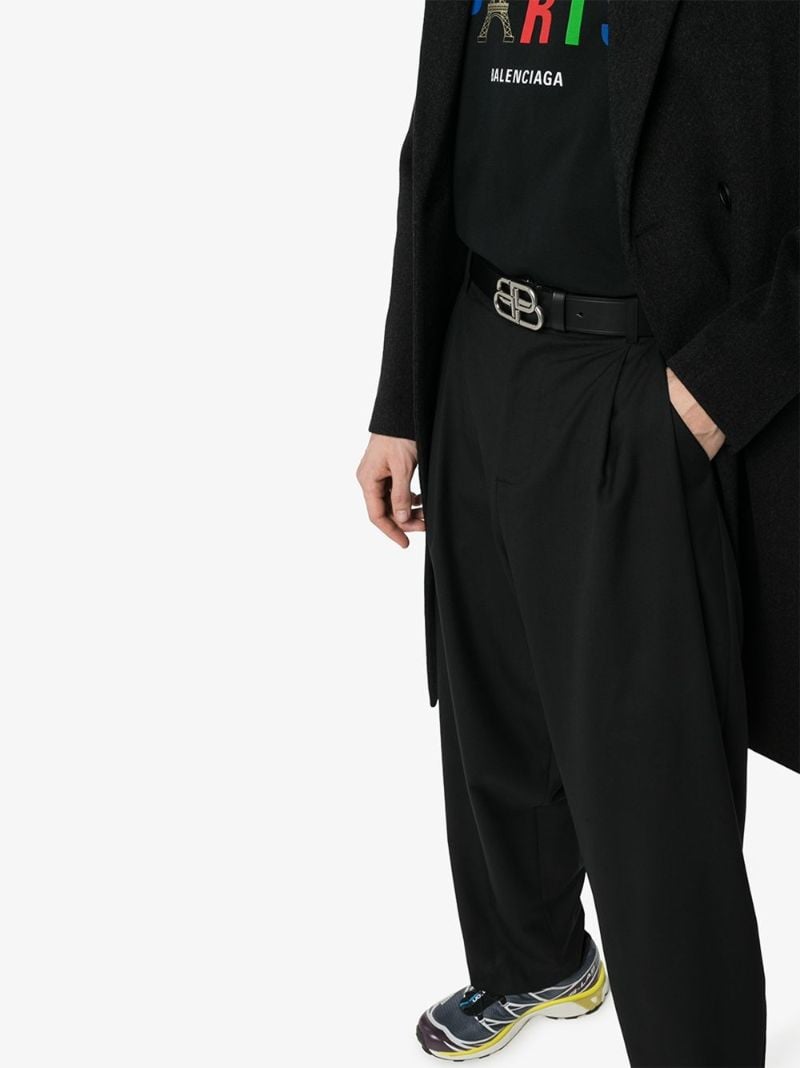 Black Bb Large Leather Belt