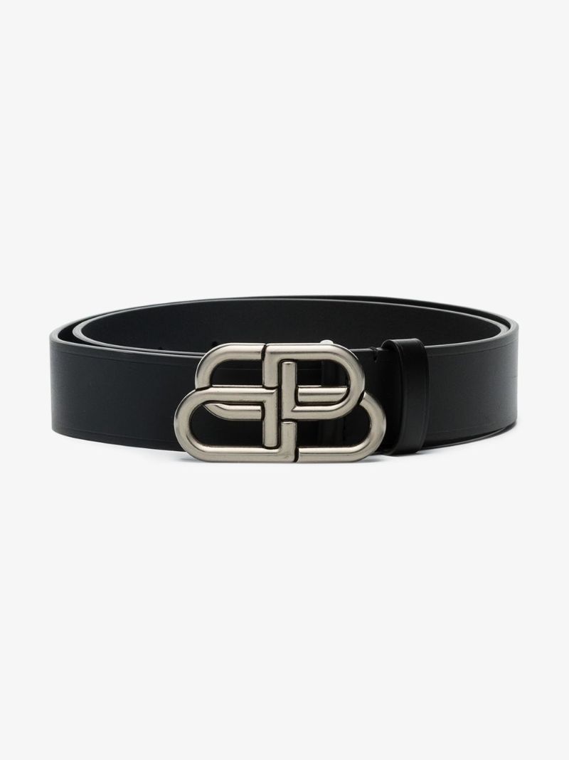 Black Bb Large Leather Belt