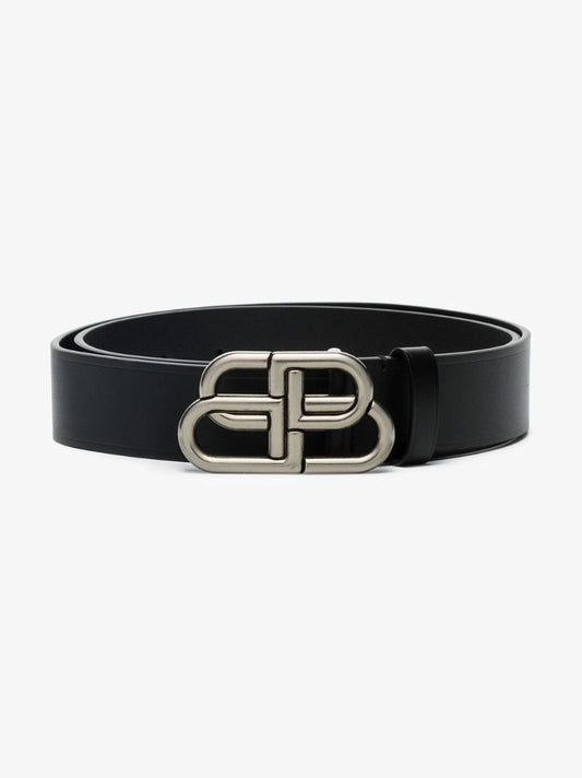 Black Bb Large Leather Belt