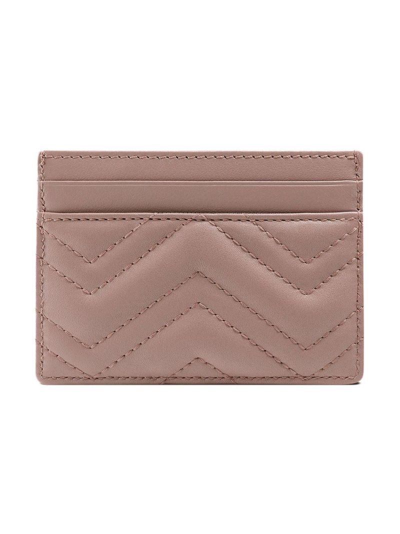 Pink Gg Marmont Leather Card Holder