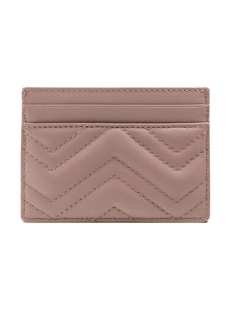 Pink Gg Marmont Leather Card Holder