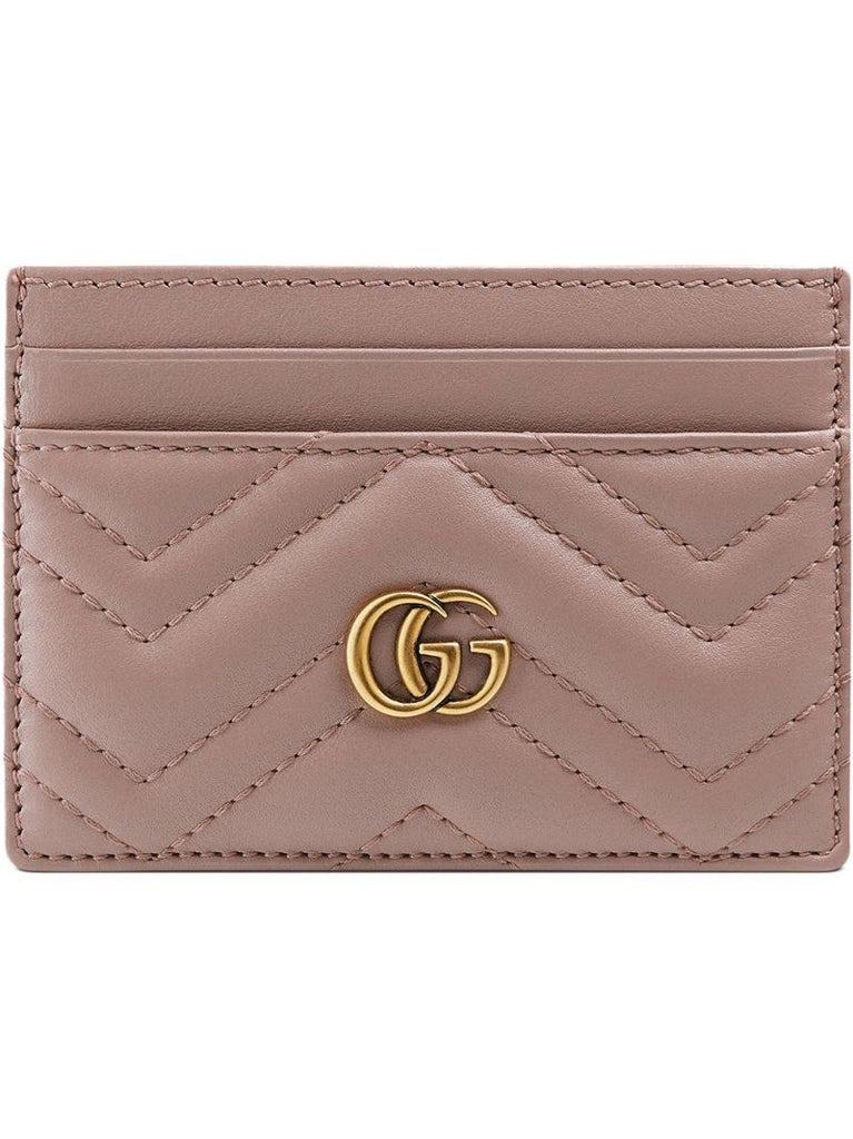 Pink Gg Marmont Leather Card Holder