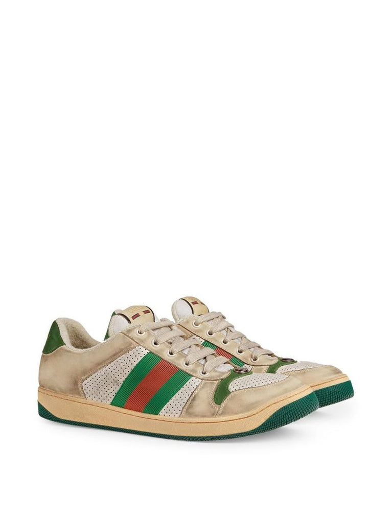 Beige, Red and Green Virtus Leather Sneaker