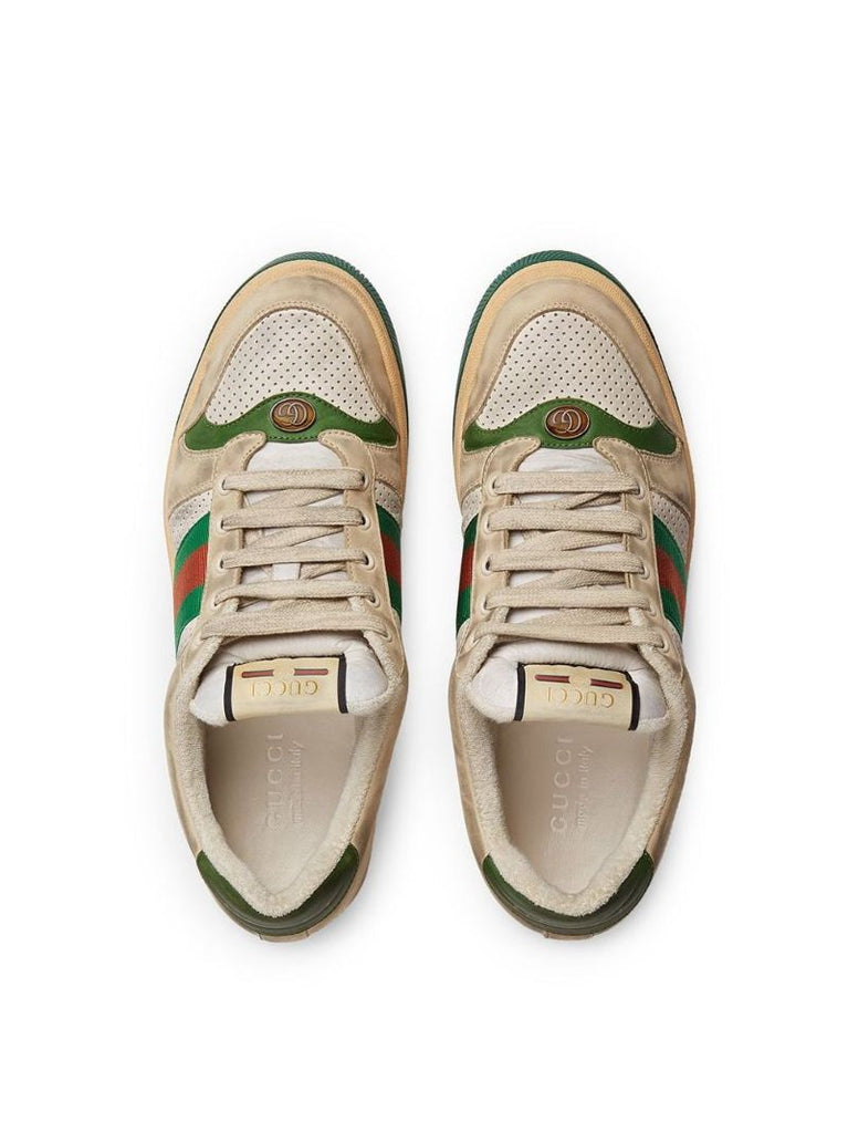 Beige, Red and Green Virtus Leather Sneaker