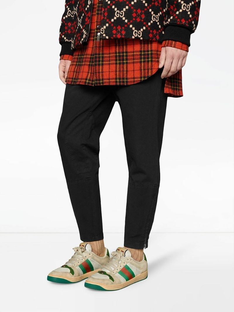 Beige, Red and Green Virtus Leather Sneaker