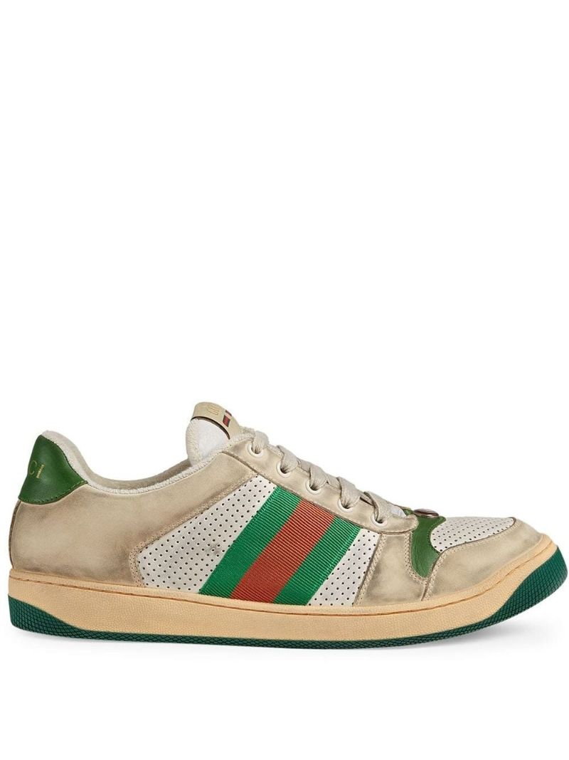 Beige, Red and Green Virtus Leather Sneaker
