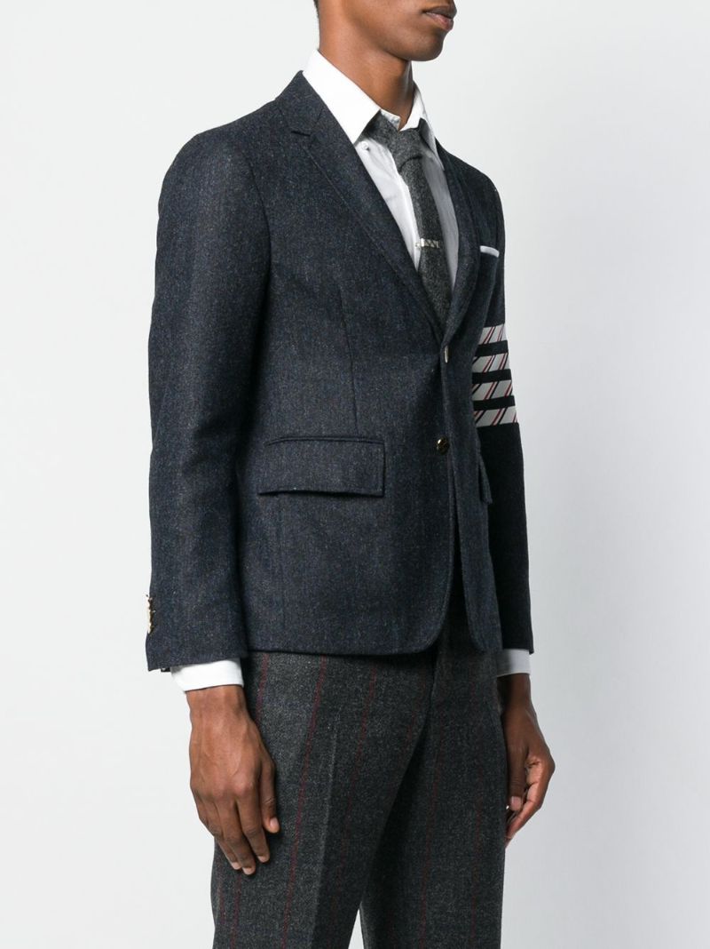 Navy 4-bar Donegal Tweed Sport Jacket