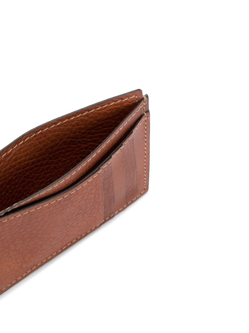 Brown Logo-stamp Leather Cardholder