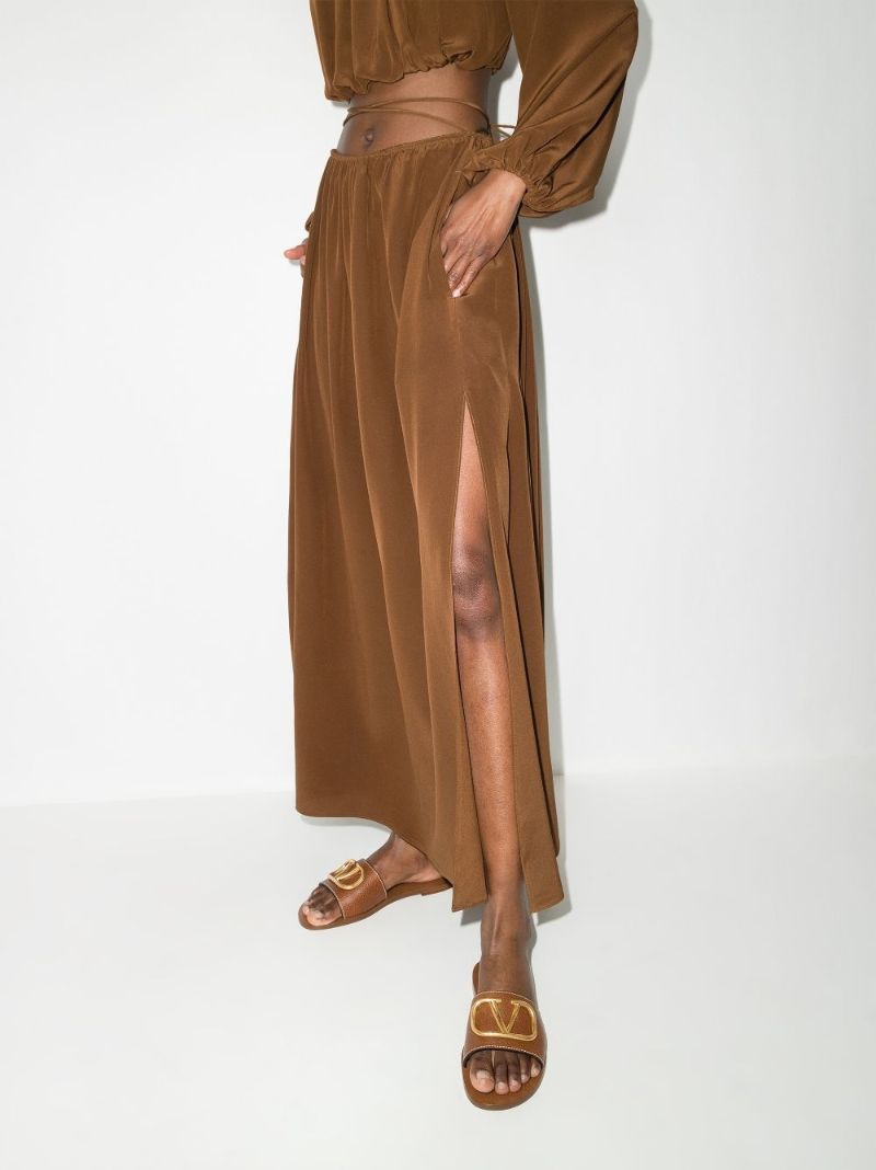 Brown Vlogo Signature Leather Sandals
