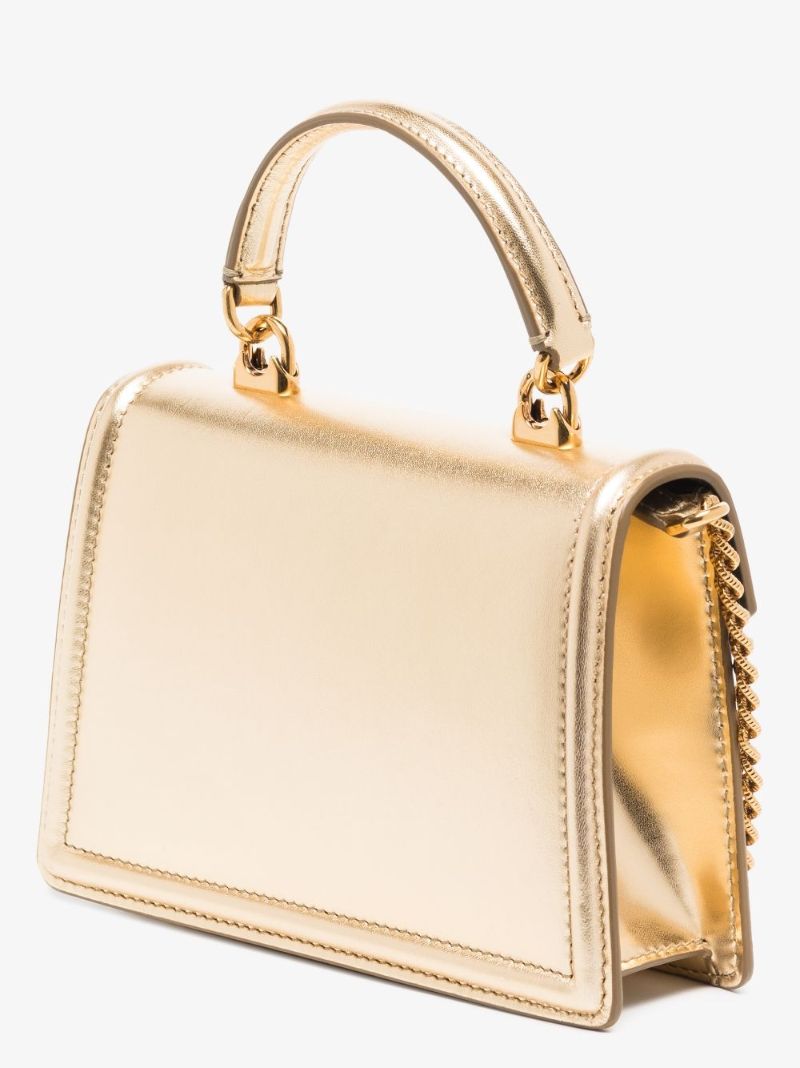 Gold Small Devotion Leather Shoulder Bag