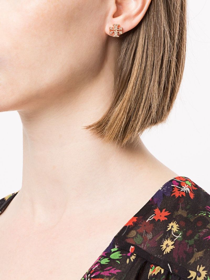 Rose Gold-tone Kira Crystal Stud Earrings