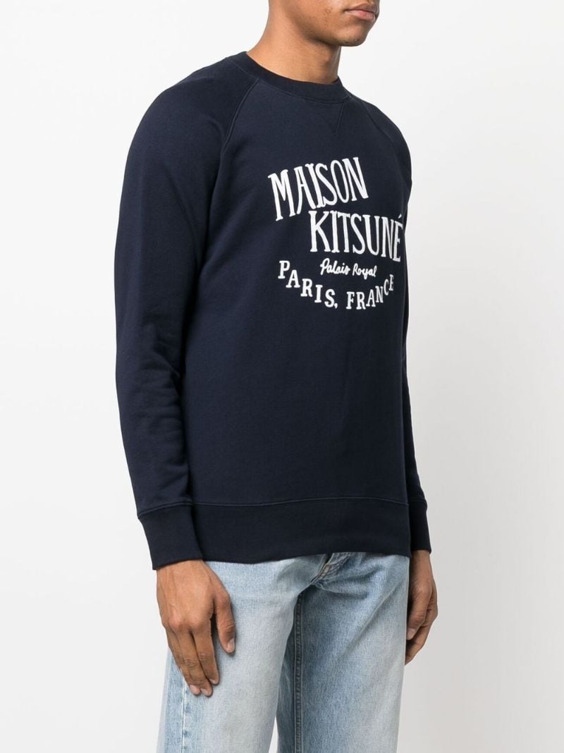 Blue Palais Royal Logo Print Cotton Sweatshirt
