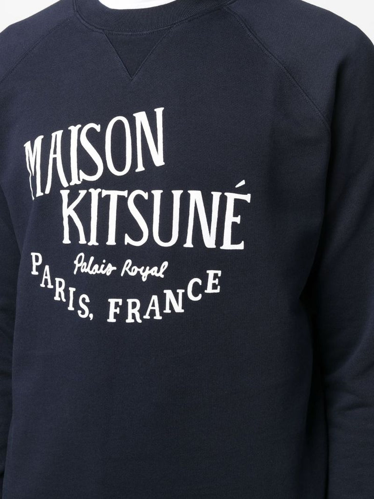 Blue Palais Royal Logo Print Cotton Sweatshirt