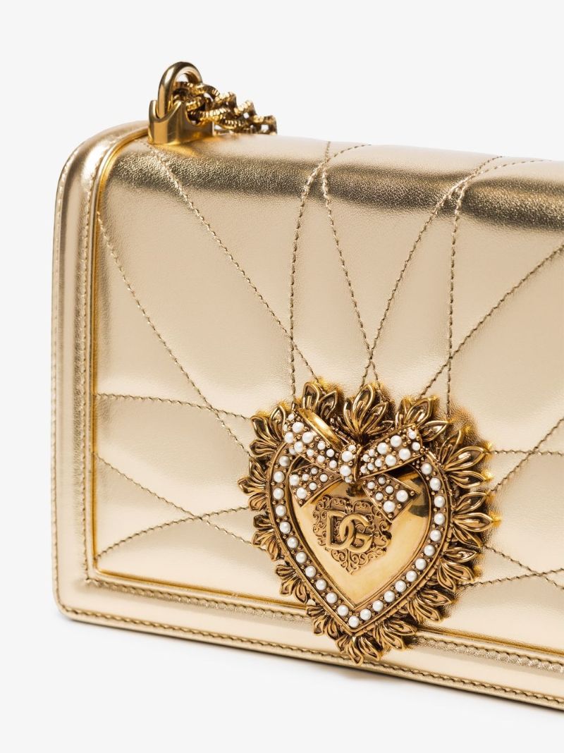 Gold Devotion Leather Shoulder Bag