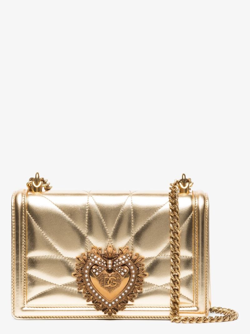 Gold Devotion Leather Shoulder Bag
