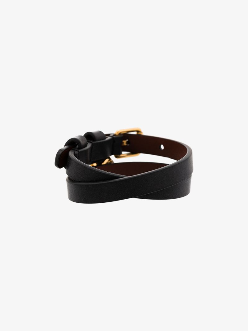 Black Double Wrap Skull Bracelet