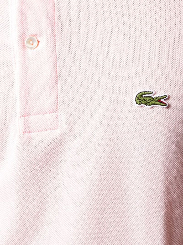 Pink Logo Embroidered Cotton Polo Shirt