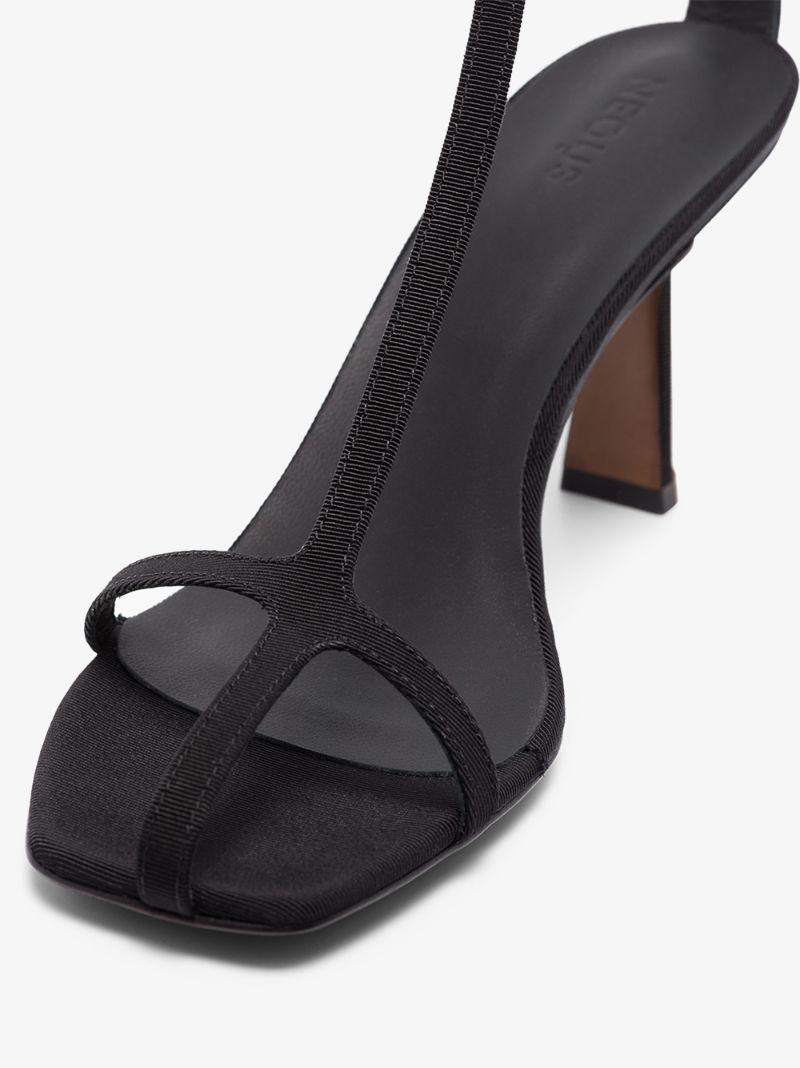 Black Jumel 80 Leather Sandals
