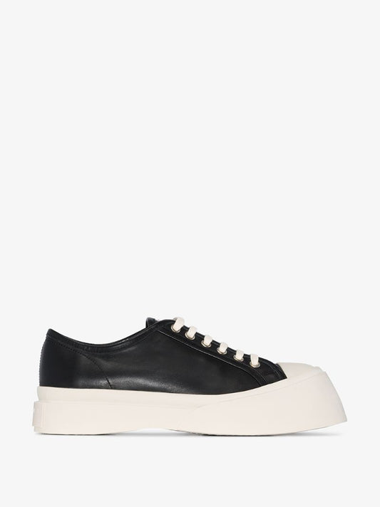 Black Leather 20 Chunky Sneakers