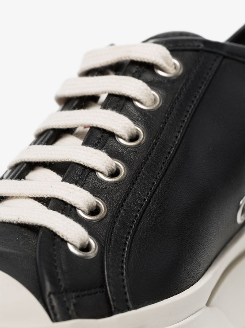Black Leather 20 Chunky Sneakers
