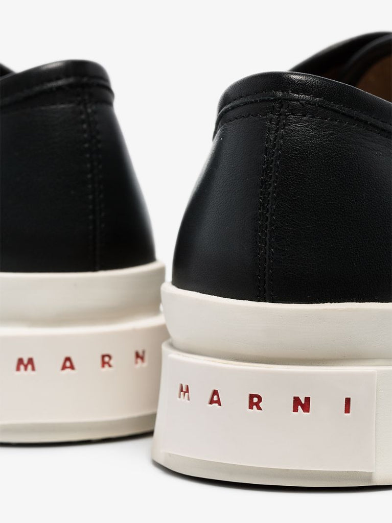 Black Leather 20 Chunky Sneakers
