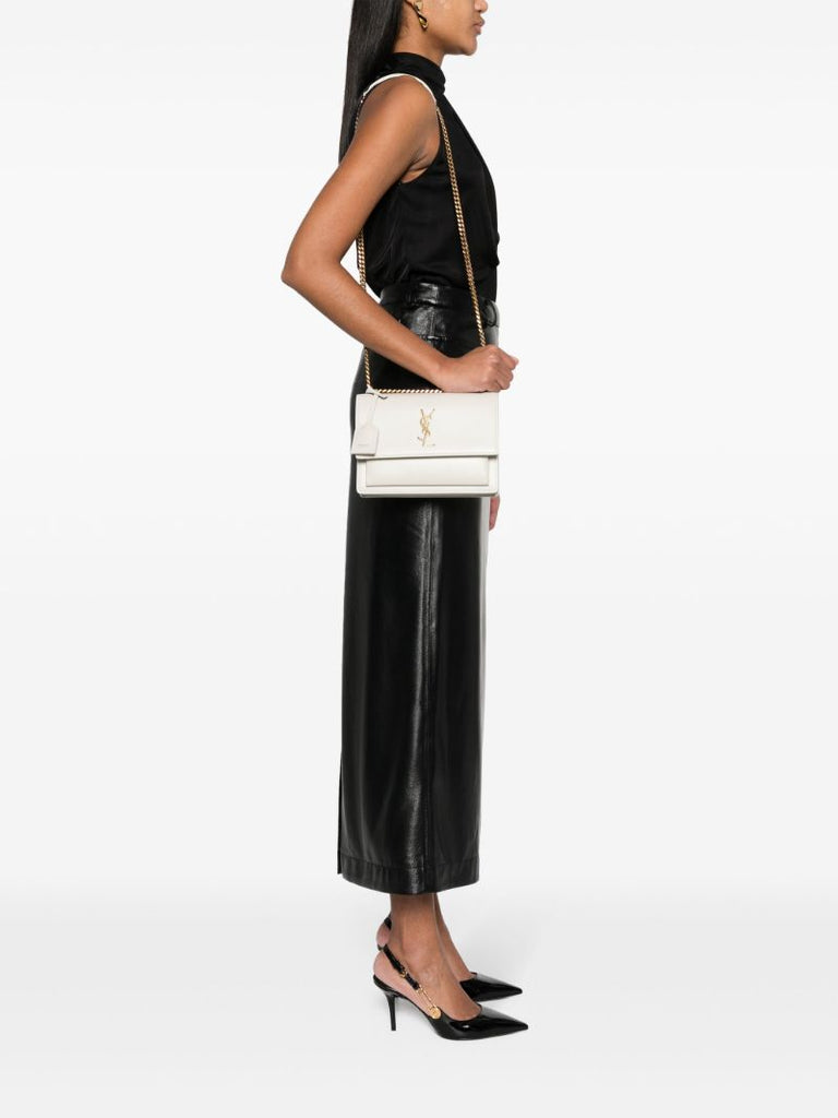 White Sunset Medium Leather Shoulder Bag