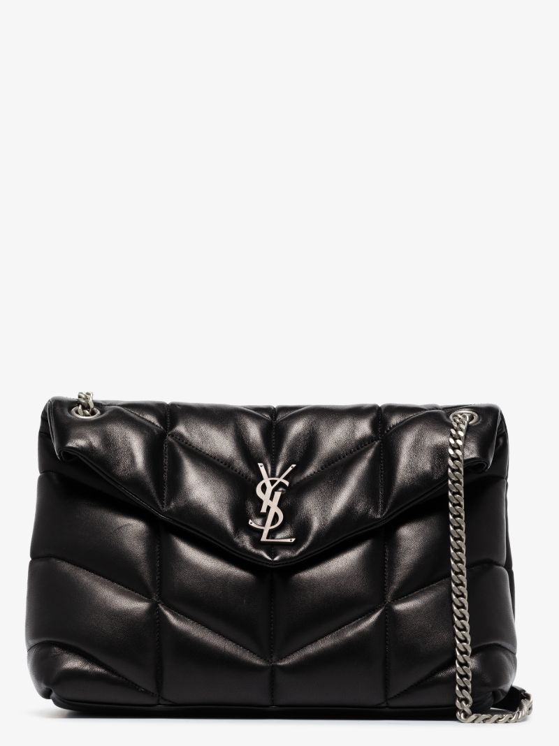 Black Puffer Medium Leather Shoulder Bag