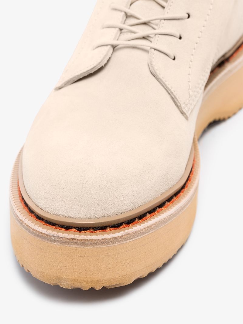 Beige 40 Platform Suede Boots