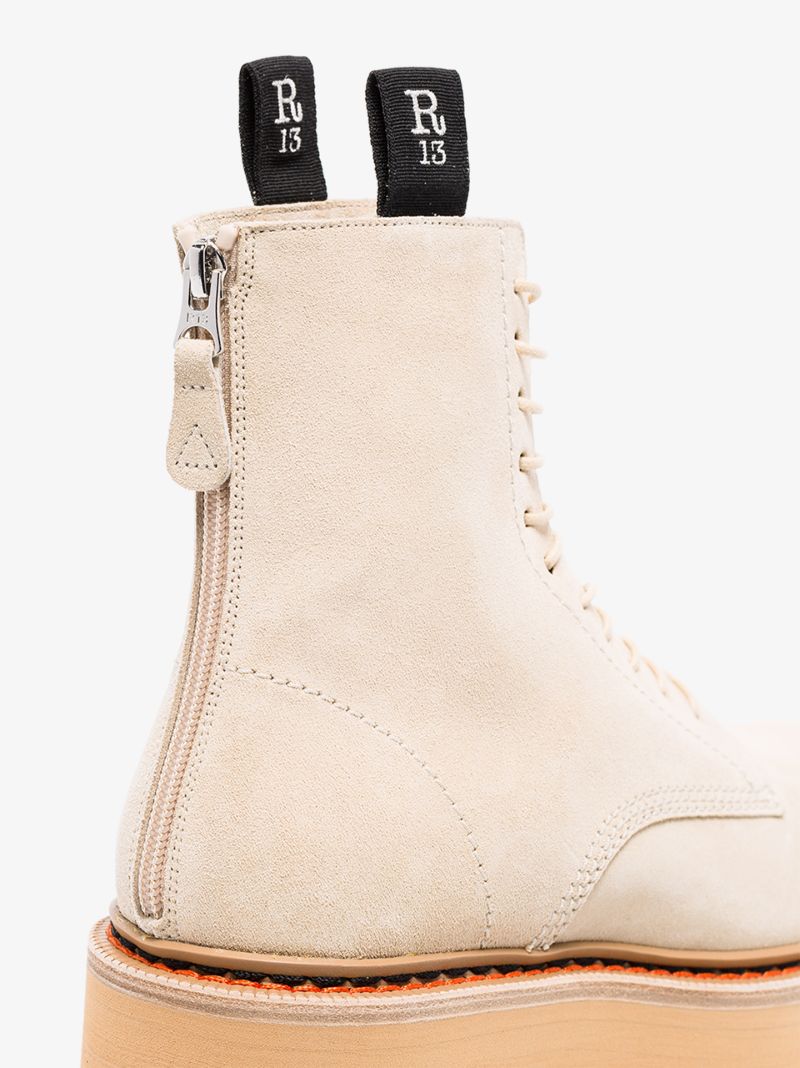 Beige 40 Platform Suede Boots