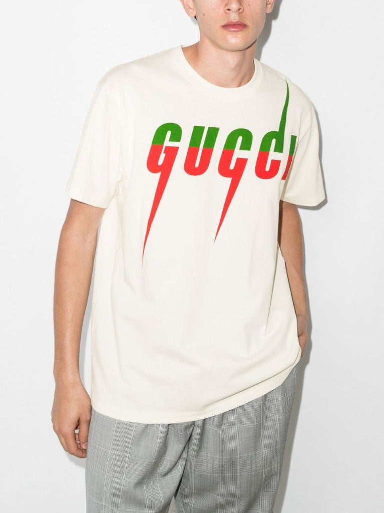 White Blade Logo Cotton T-shirt