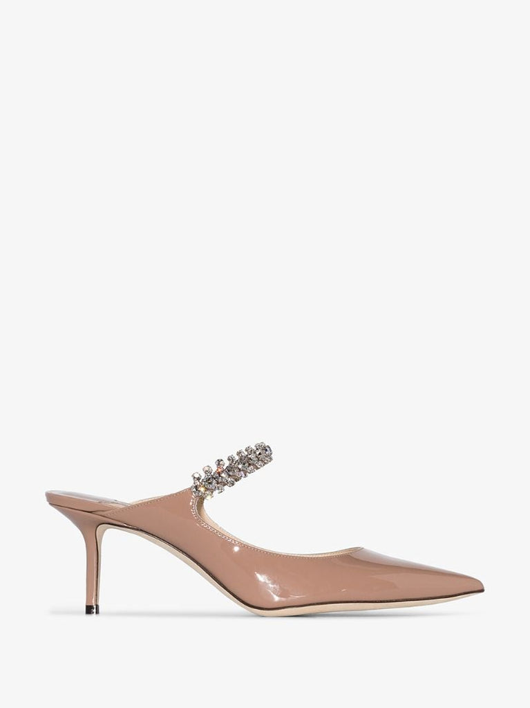 Beige Bing 65 Embellished Leather Pumps